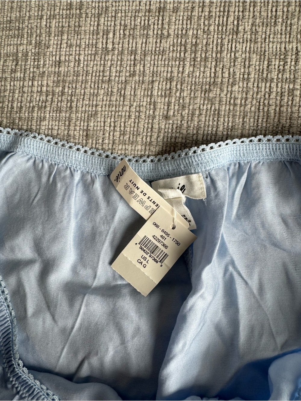 aerie Light Blue Satin Lounge Shorts - Picture 3 of 4